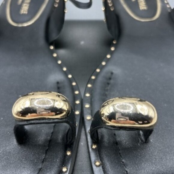 Kenneth Cole Ravenn Black Faux Leather Studded Sandal - Size 9 Med - Picture 10 of 14